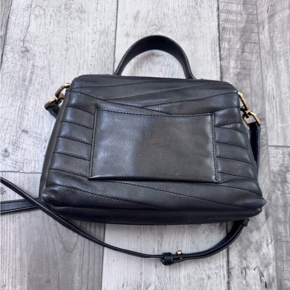 Tory Burch Kira Quilted Chevron Black Leather Purse Handbag READ - Picture 11 of 12